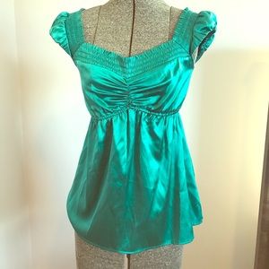 Silk turquoise top
